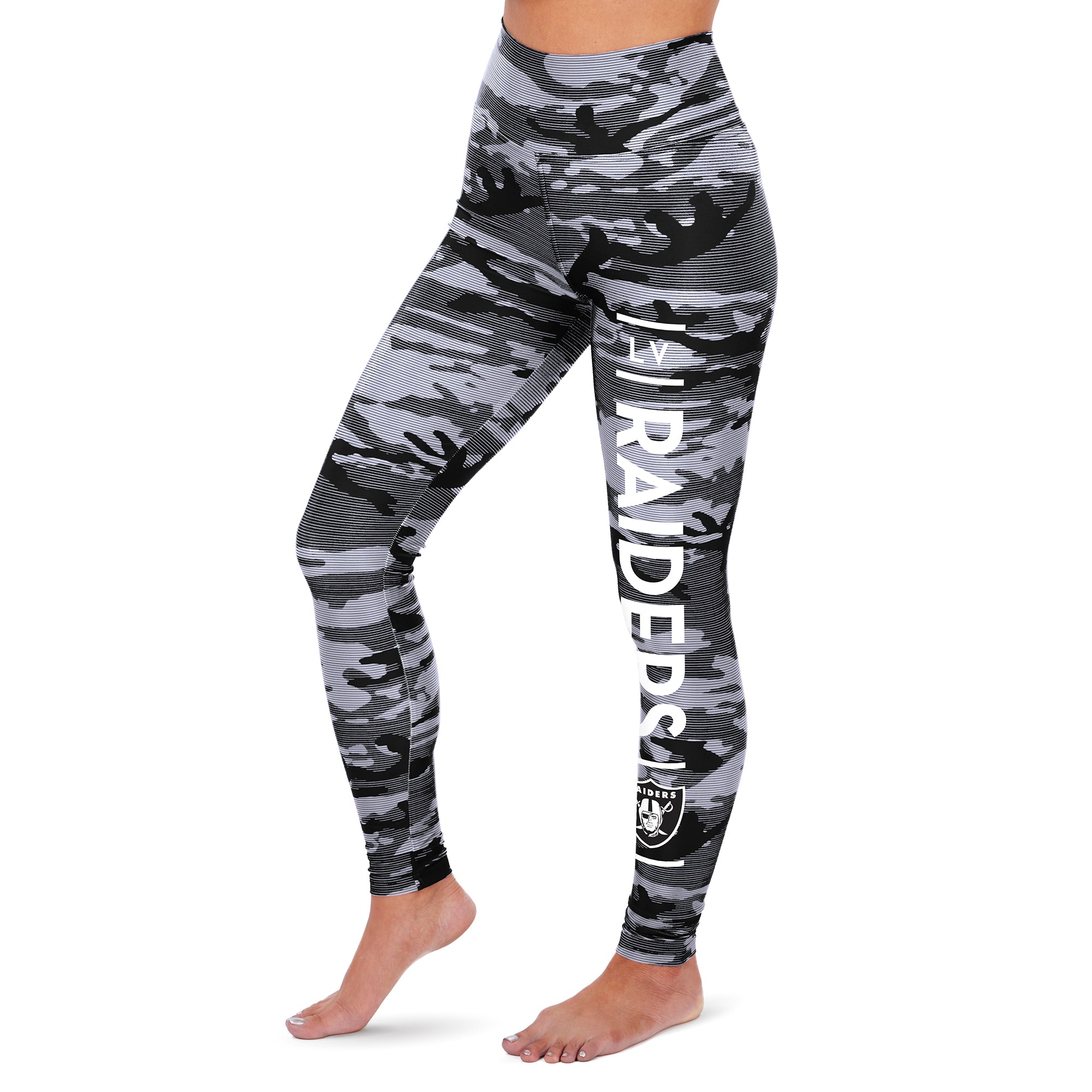 Zubaz NFL Women's Las Vegas Raiders Marled Camo Lines Leggings