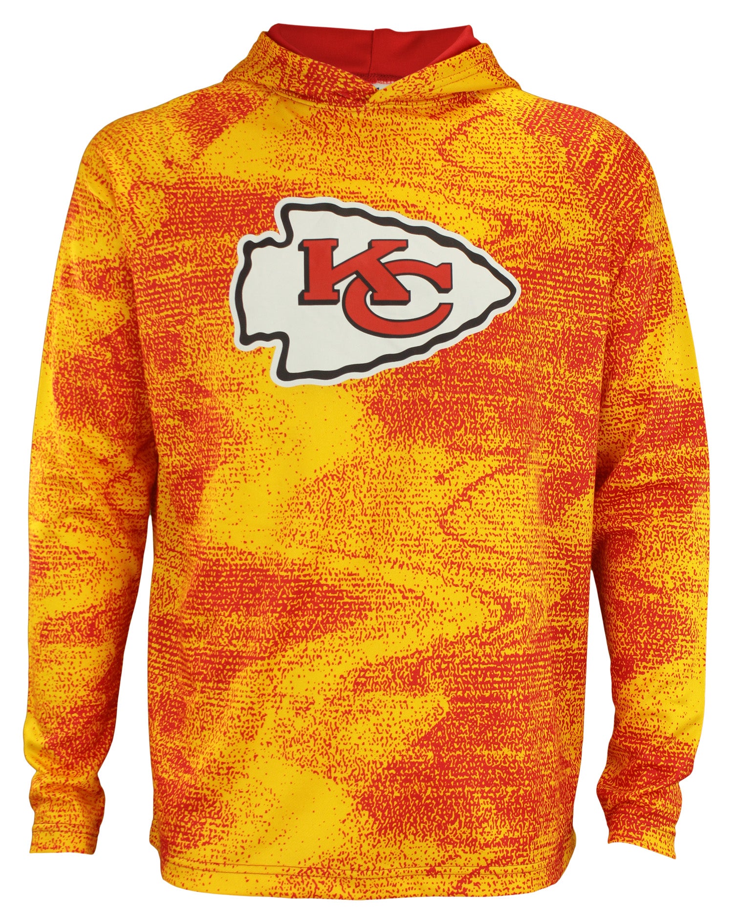 Zubaz NFL Kansas City Chiefs Men's Static Body Lightweight French Terry Hoodie