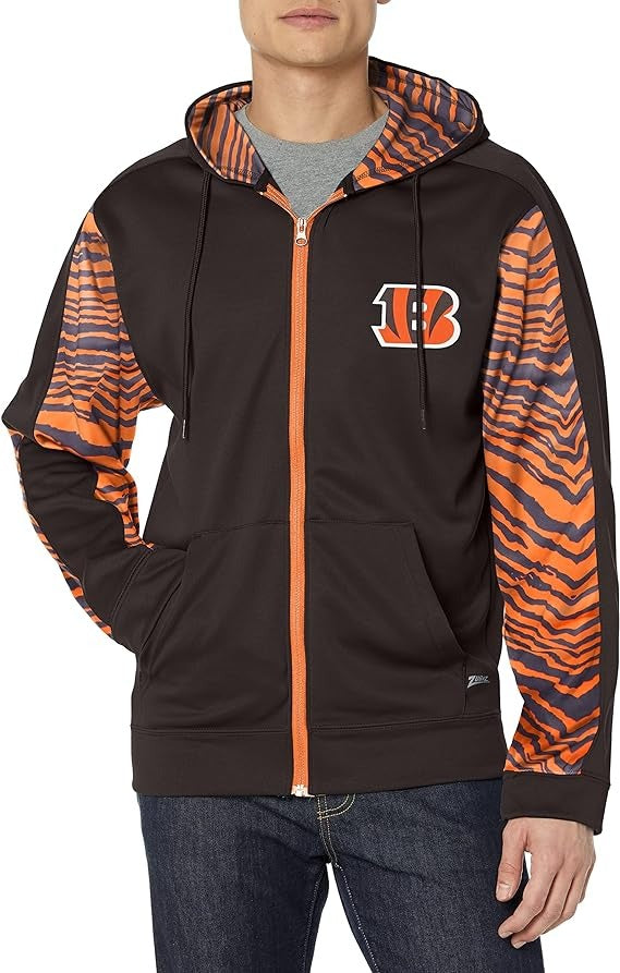 Zubaz NFL Cincinnati Bengals Men's Team Color 2 Color Zebra Accent Ful