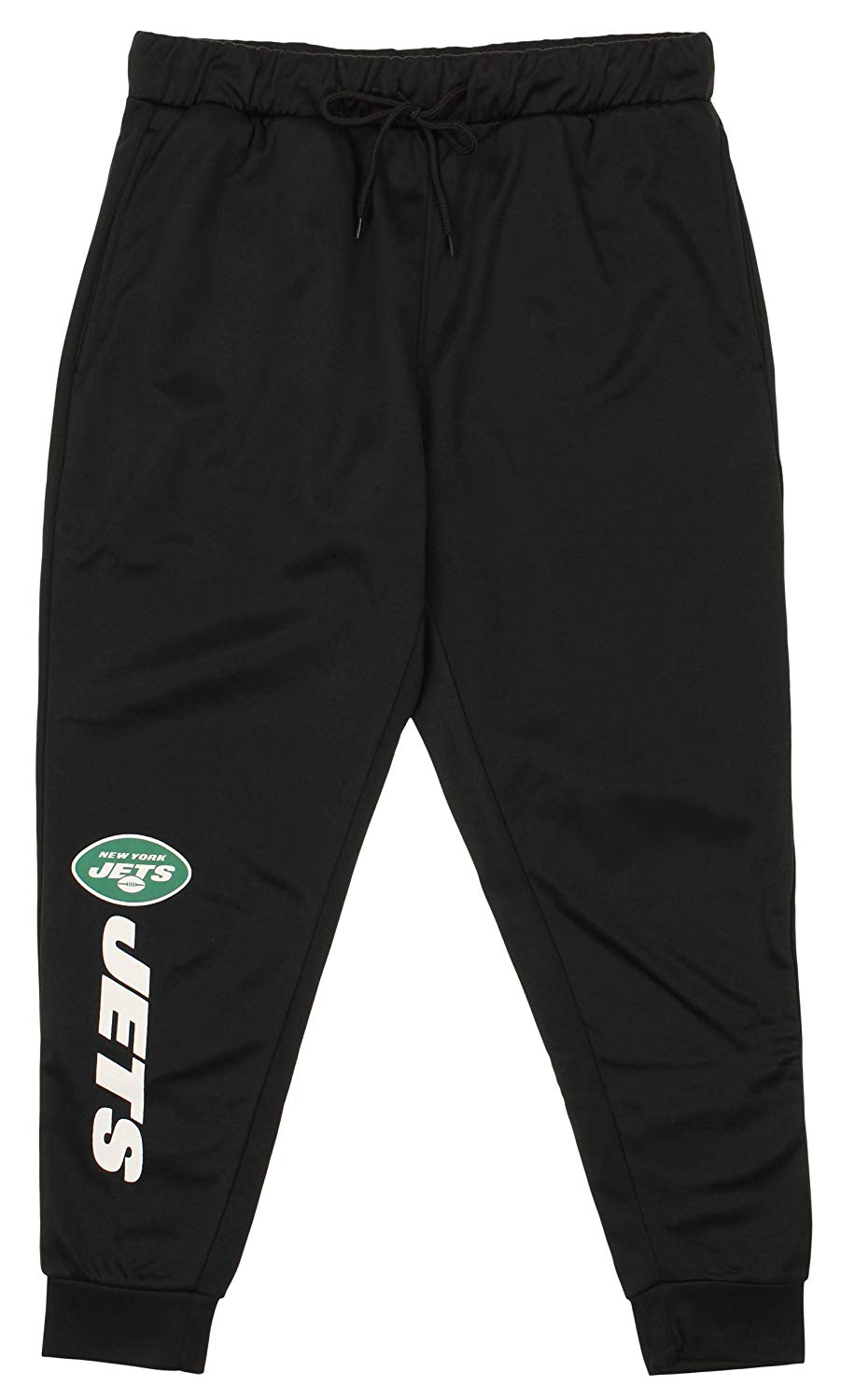 Zubaz NFL New York Jets Men's Poly Fleece Jogger, Black