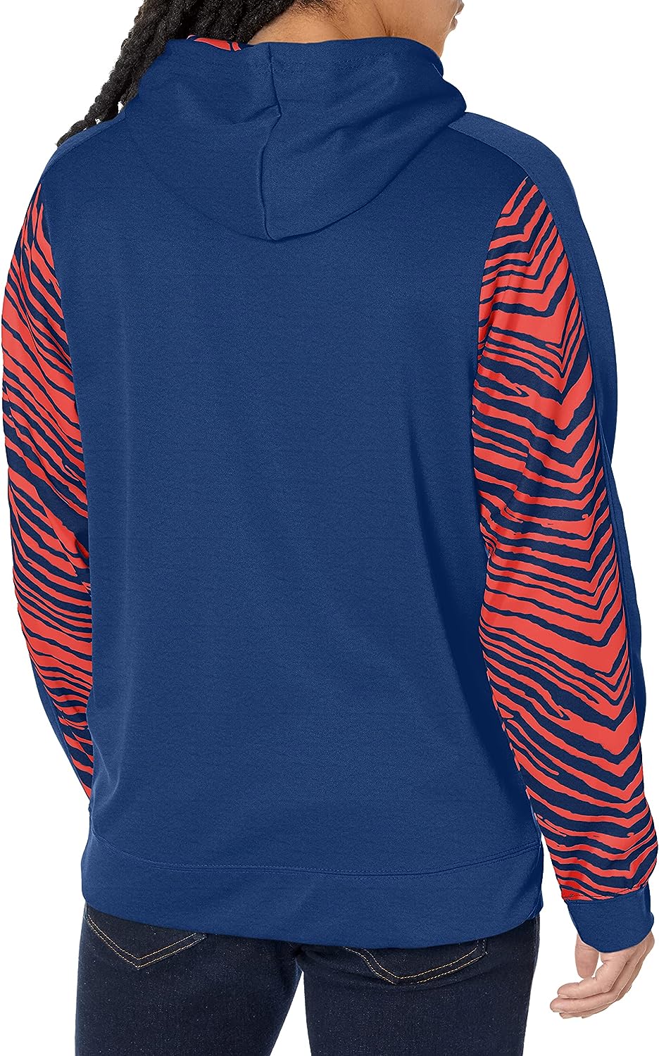 Zubaz NFL Men's New England Patriots Team Color with Zebra Accents Pullover Hoodie