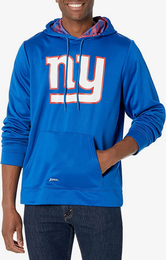 Zubaz New York Giants NFL Men's Team Color Hoodie with Team Camo Liner