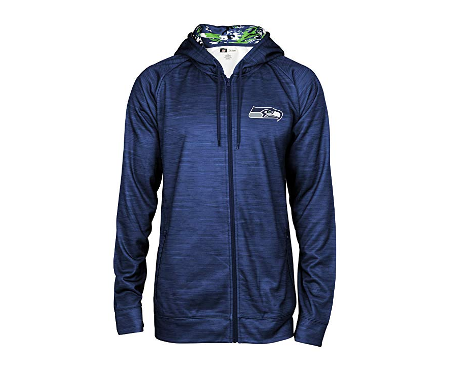 Zubaz Men's NFL Seattle Seahawks Zip Up Hoodie With Camo Accents