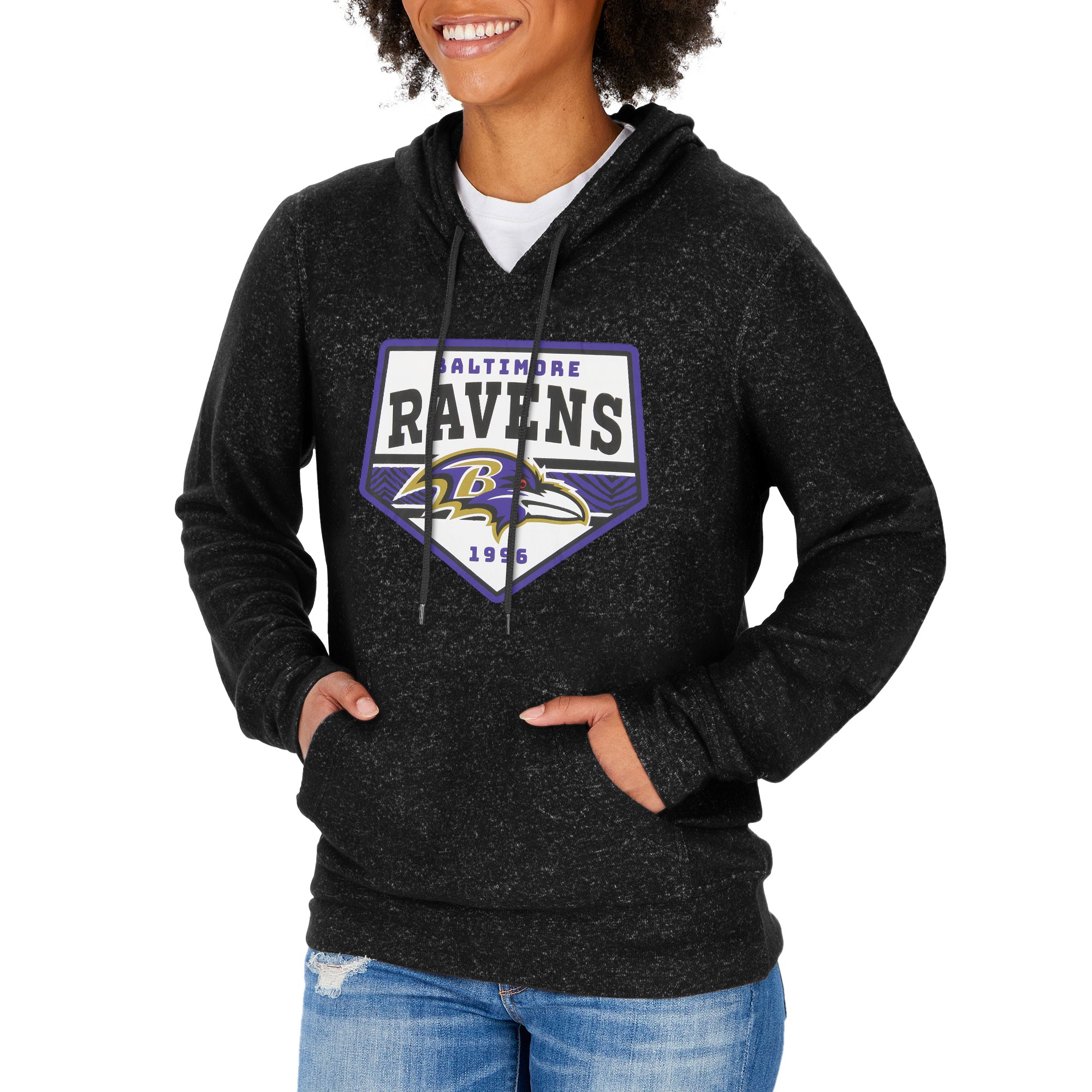 Zubaz NFL Women's Baltimore Ravens Team Color Soft Hoodie