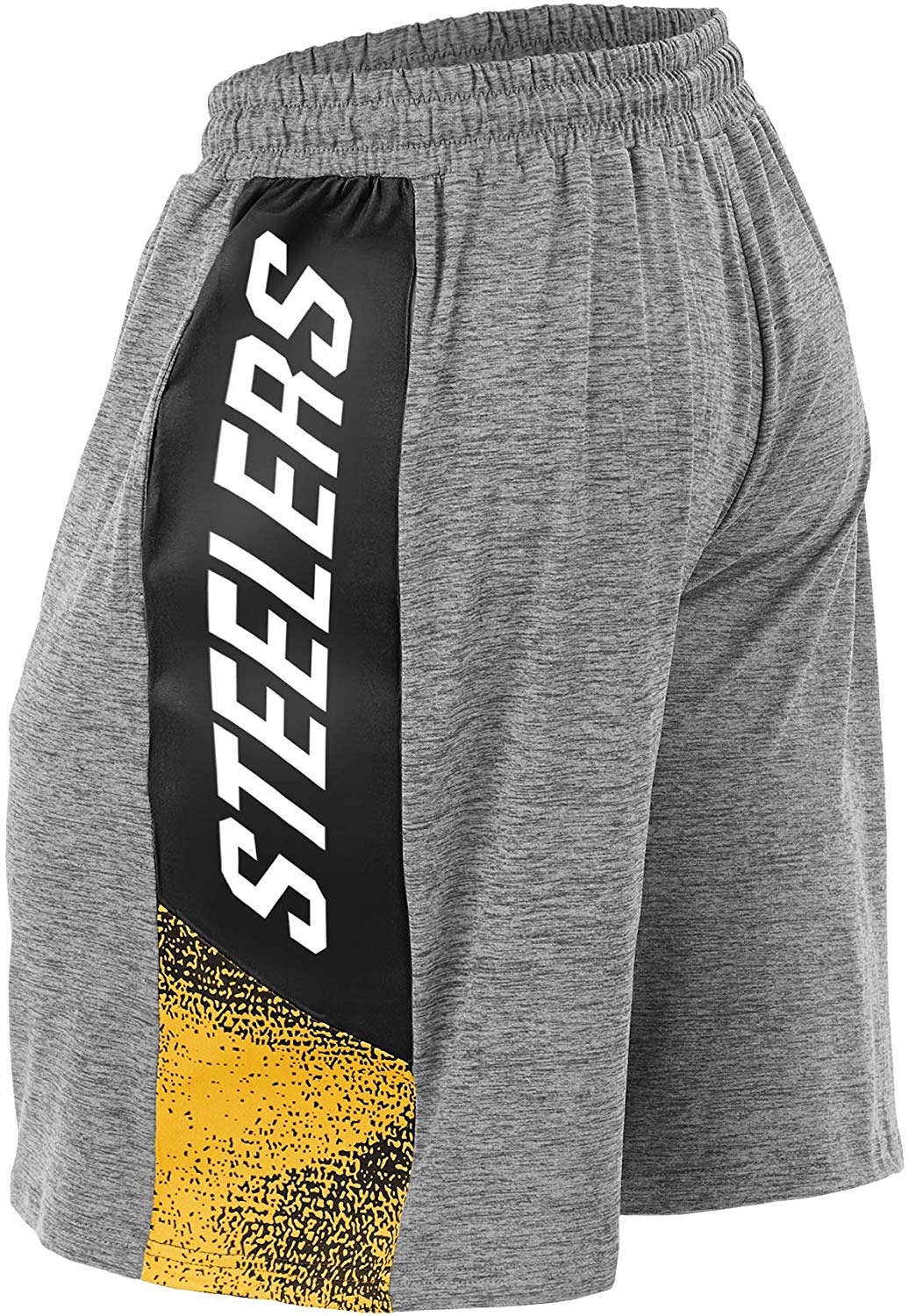 Zubaz NFL Football Mens Pittsburgh Steelers Gray Space Dye Shorts