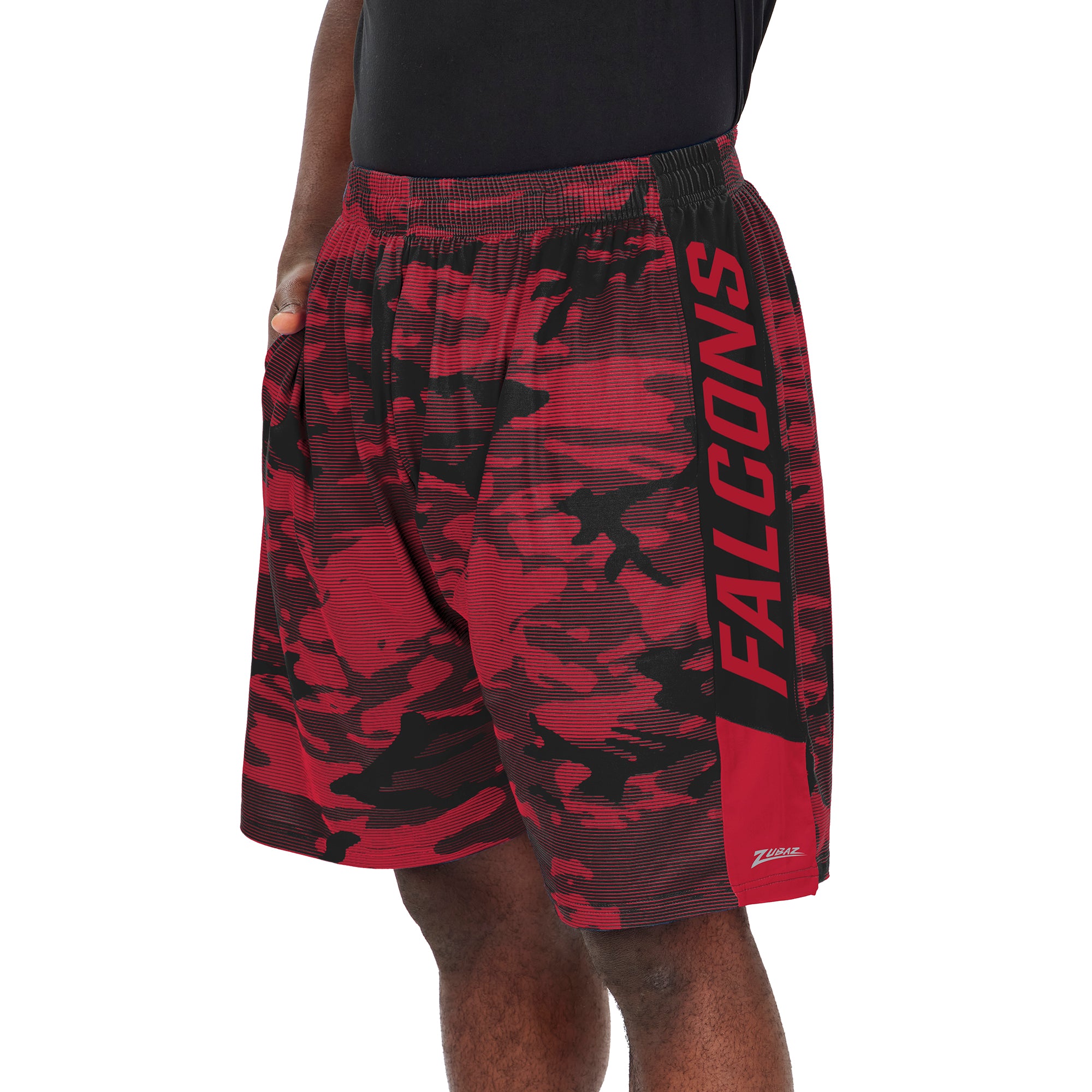 Zubaz Men's NFL Atlanta Falcons Lightweight Shorts with Camo Lines