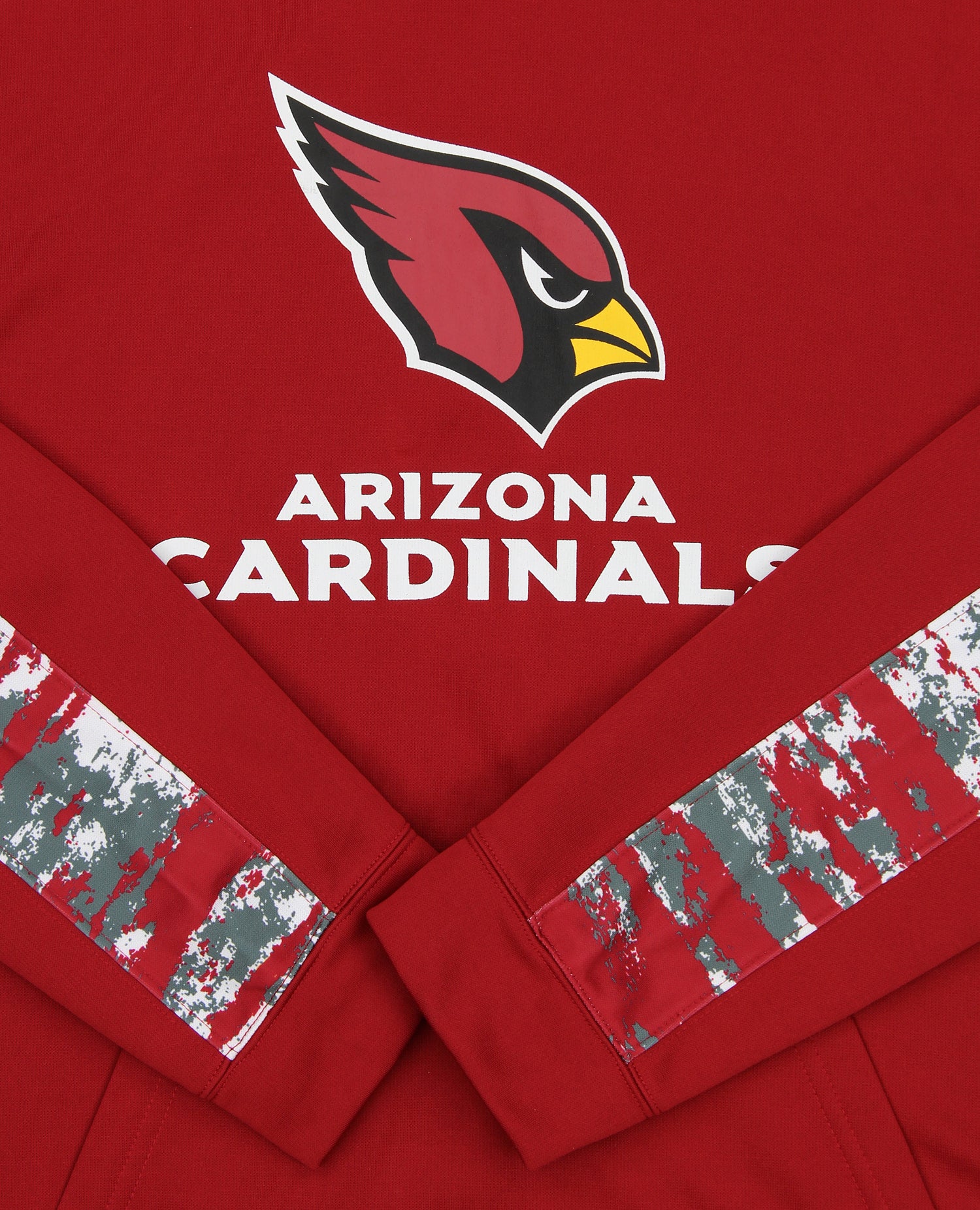 Zubaz NFL Men's Arizona Cardinals Performance Hoodie w/ Oxide Sleeves. Red