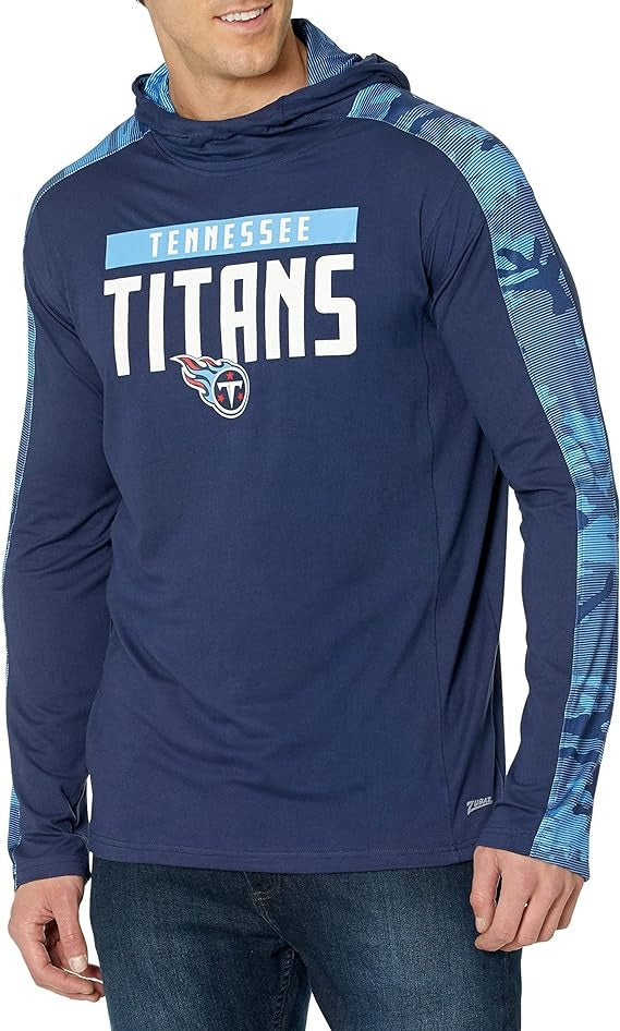 Zubaz NFL Men's Tennessee Titans Lightweight Elevated Hoodie with Camo Accents