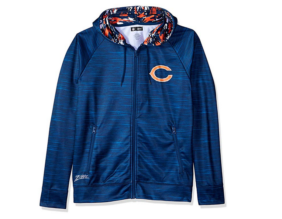 Zubaz Men's NFL Chicago Bears Zip Up Hoodie With Camo Accents