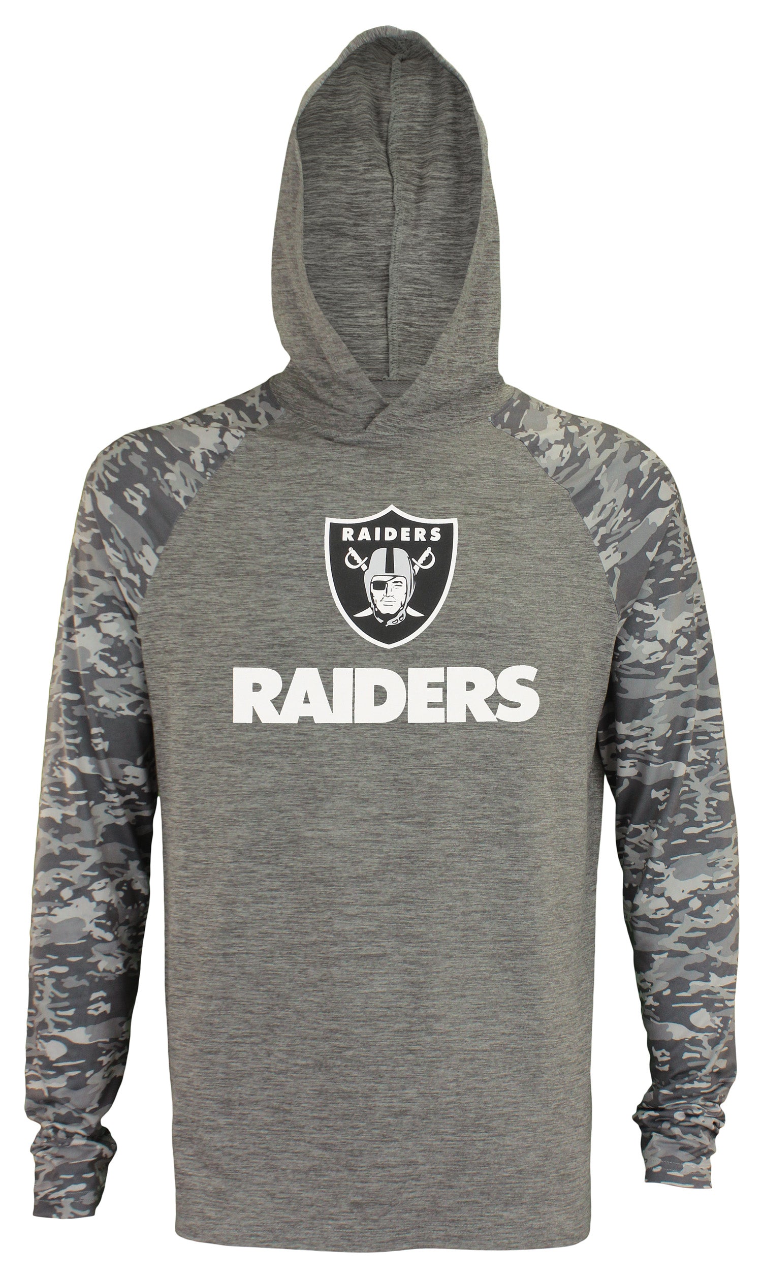 Zubaz NFL Oakland Raiders Lightweight Long Sleeve Space Dye Hoody