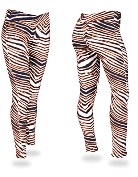 Zubaz NFL Women's Chicago Bears Zebra Print Legging Bottoms