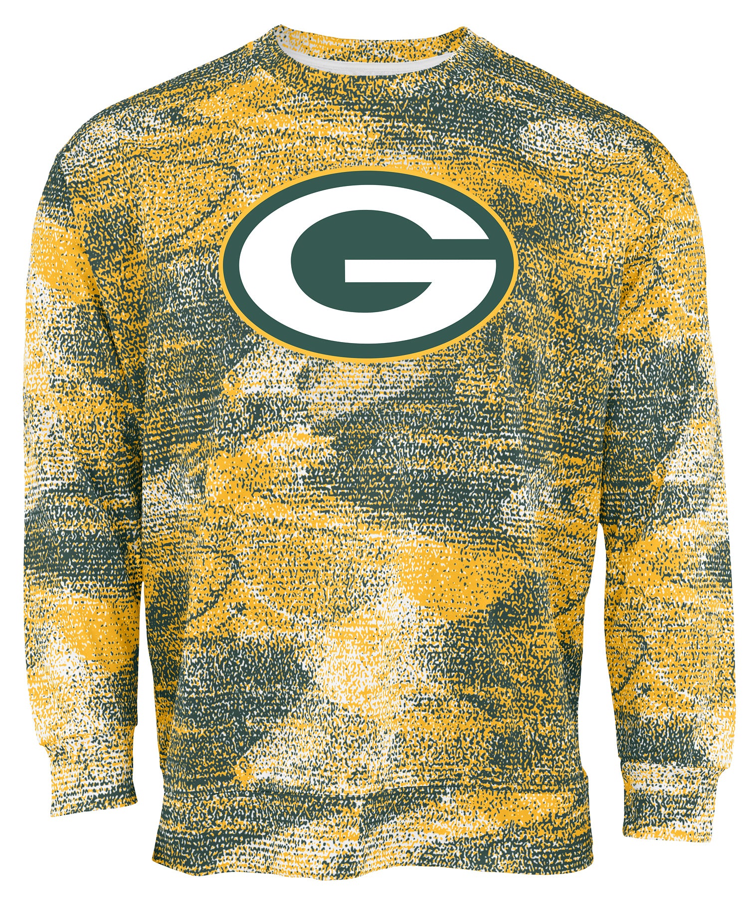 Zubaz NFL Men's Team Logo Static Crew Neck Sweatshirt Green Bay Packers