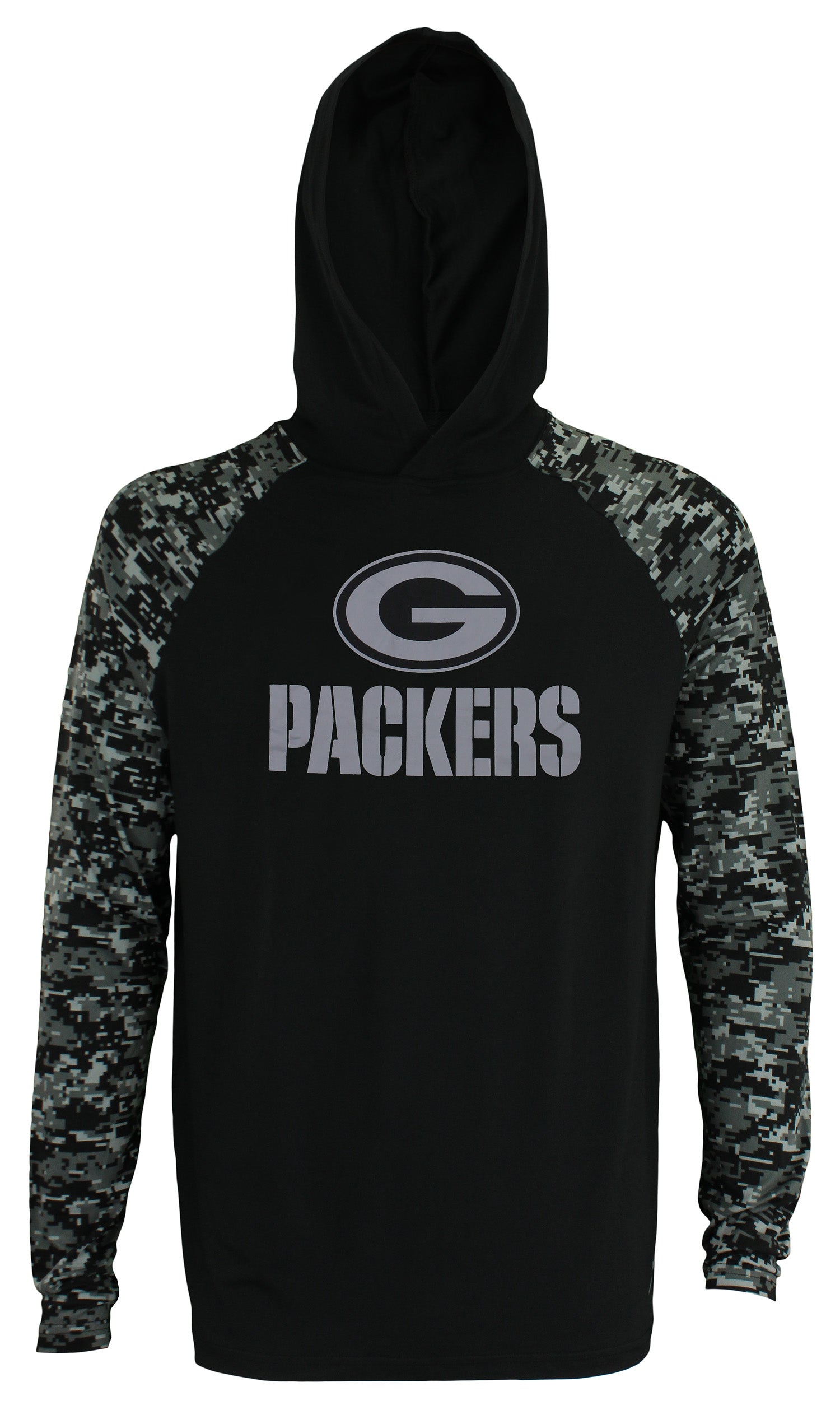Zubaz Men's NFL Green Bay Packers Solid Body Digital Camo Hoodie