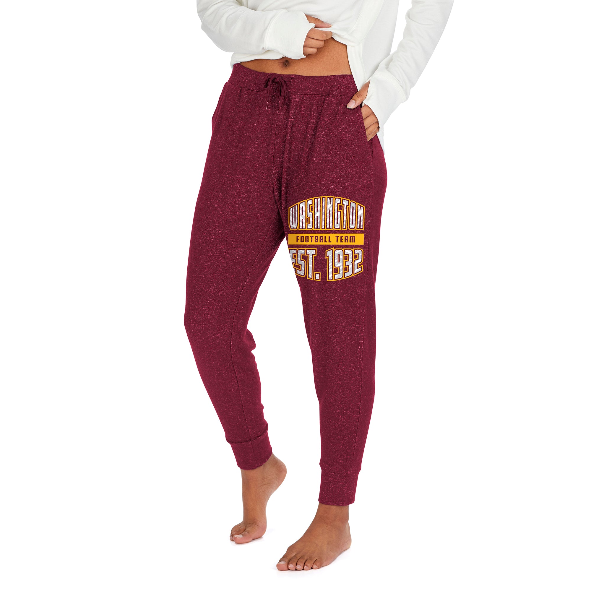 Zubaz Women's NFL Washington Marled Lightweight Jogger Pant