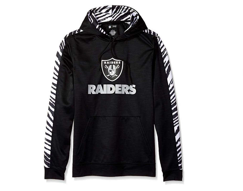 Zubaz Men's NFL Oakland Raiders Pullover Hoodie With Zebra Accents