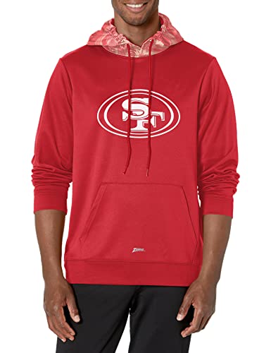 Zubaz NFL Men's San Francisco 49ers Team Color Camo Back Panel Hoodie