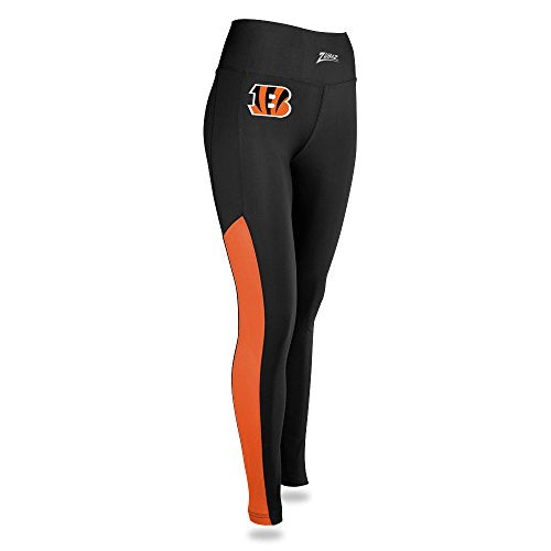 Zubaz NFL Women’s Cincinnati Bengals Solid Color Team Logo Leggings