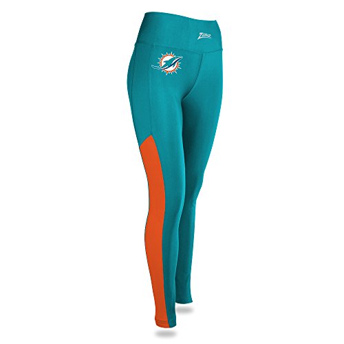 Zubaz NFL Women’s Miami Dolphins Solid Color Team Logo Leggings