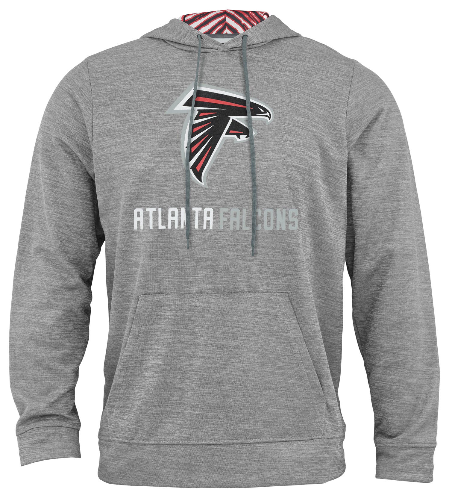 Zubaz NFL Men's Grey Team Name & Logo Zebra Hoodie Atlanta Falcons