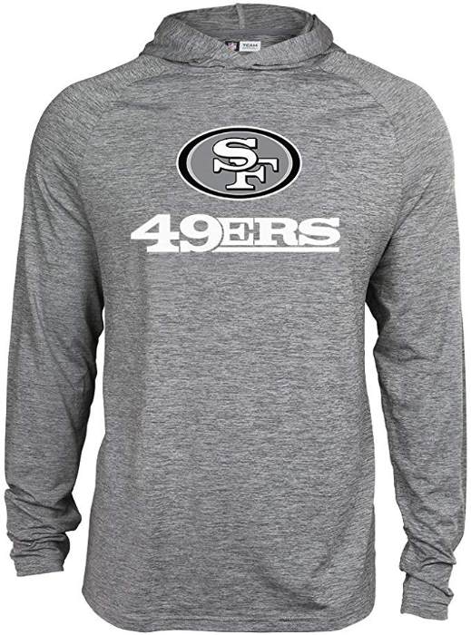 Zubaz NFL Football Men's San Francisco 49ers Tonal Gray Lightweight Hoodie