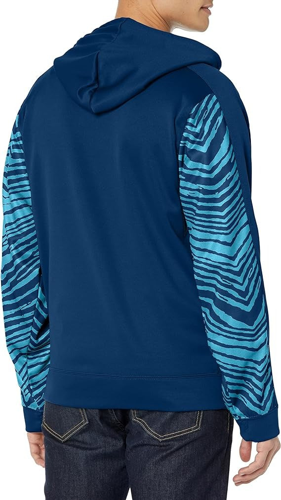 Zubaz Men's Tennessee Titans Team Color Zebra Accent Full Zip Hoodie