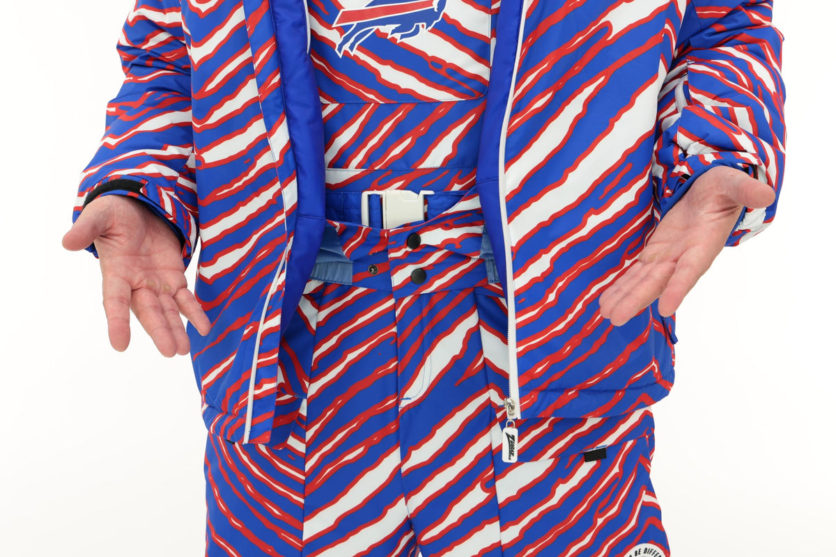 Zubaz NFL Dallas Cowboys Adult Unisex Team Color Zebra Bleacher Blazer Snow Jacket