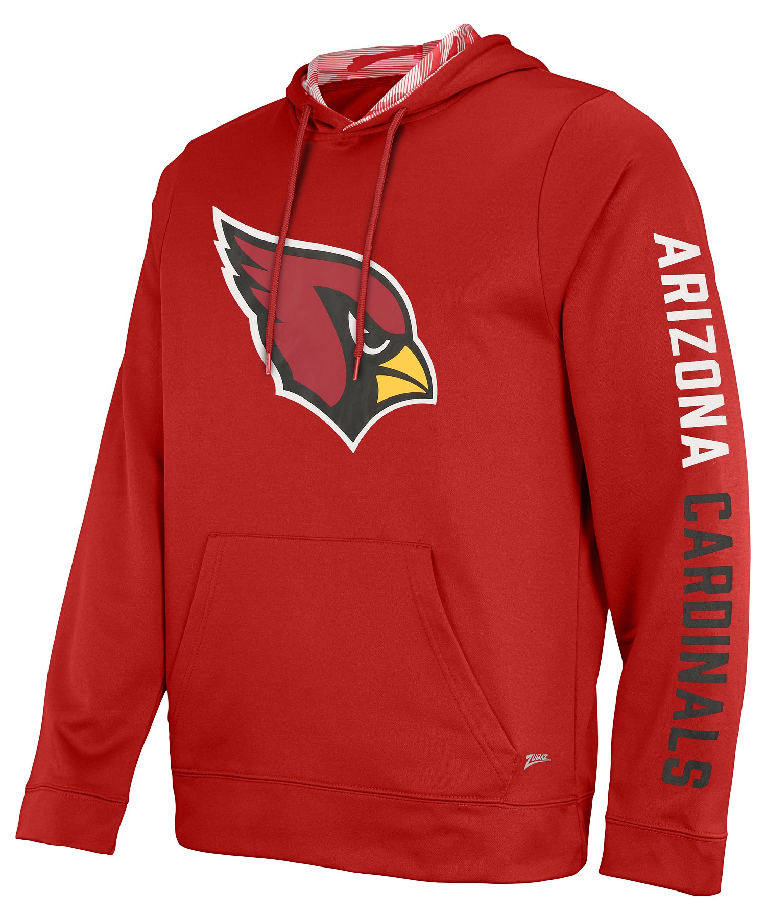 Zubaz NFL Men's Arizona Cardinals Solid Team Hoodie with Camo Lined Hood