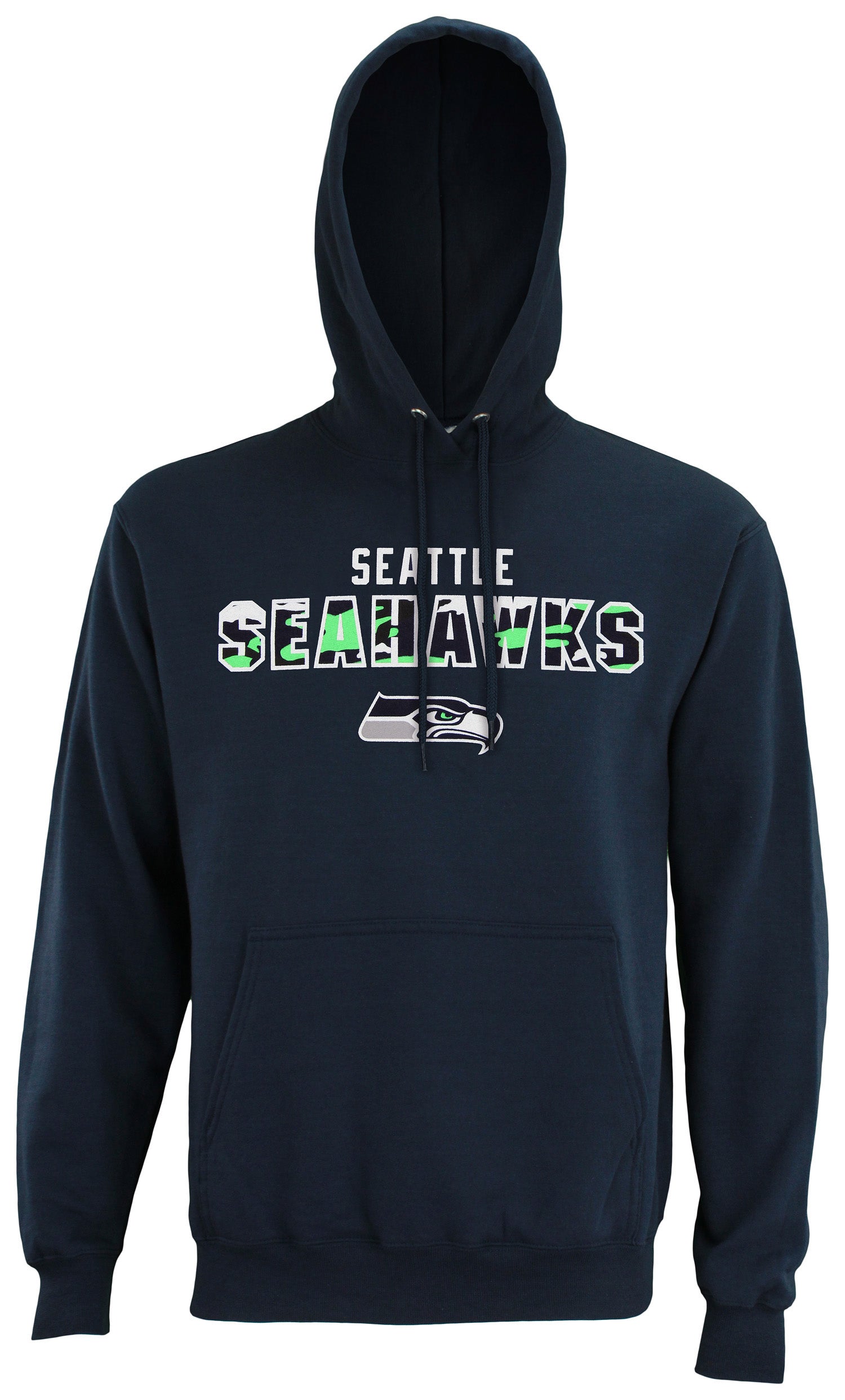 Zubaz NFL Men's Seattle Seahawks Camo Block Logo Hoodie