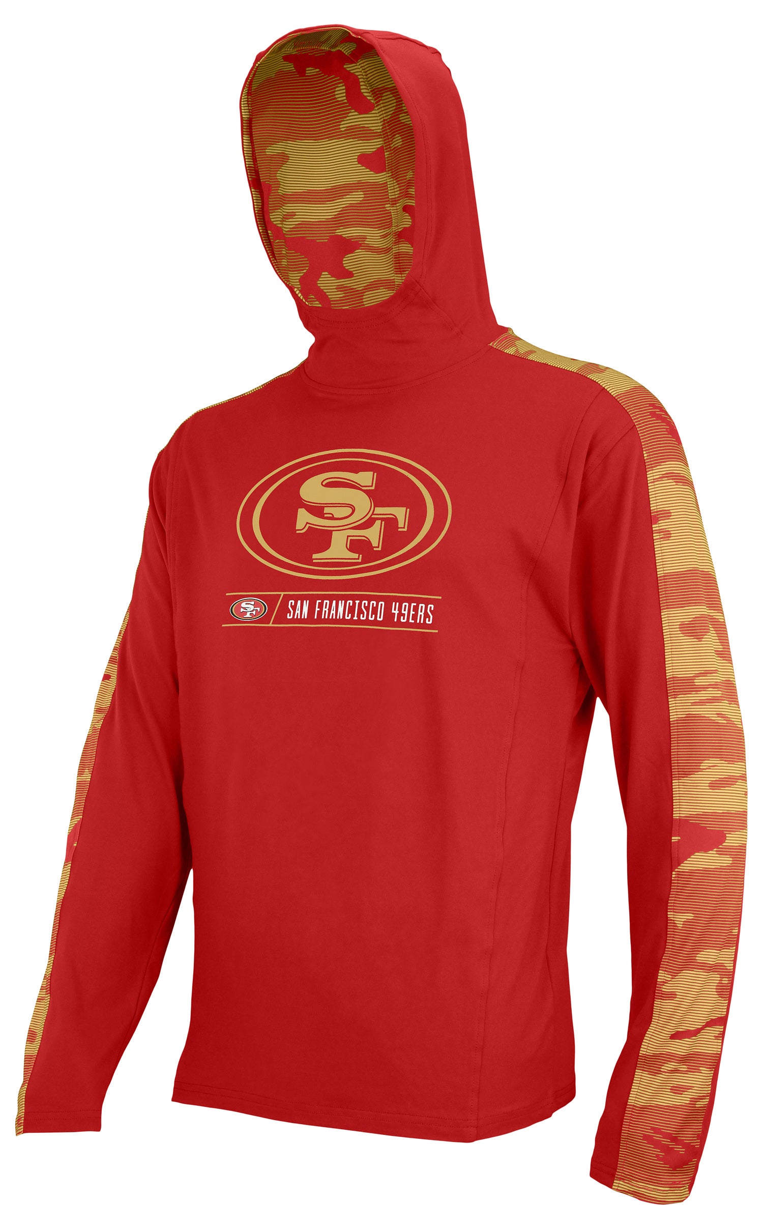 Zubaz NFL Men's San Francisco 49ers Elevated Lightweight Hoodie W/ Camo Accents