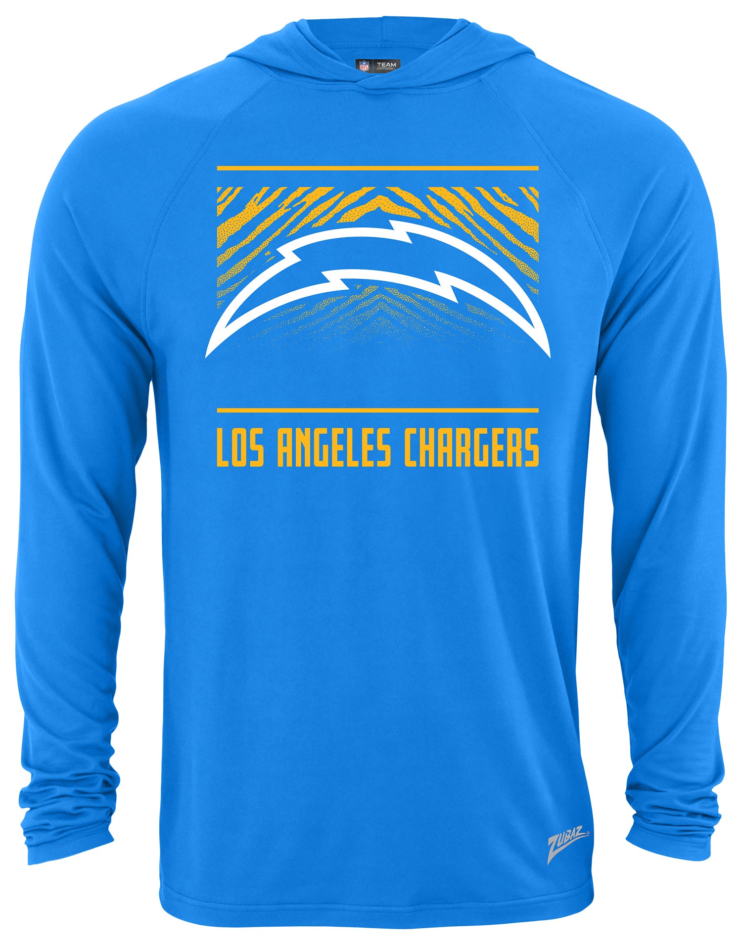 Zubaz NFL Men's Light Weight Team Color Hoodie, Alternate Tunnel Logo, LA Chargers