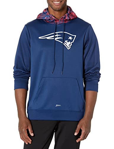 Zubaz NFL Men's New England Patriots Team Color Camo Back Panel Hoodie