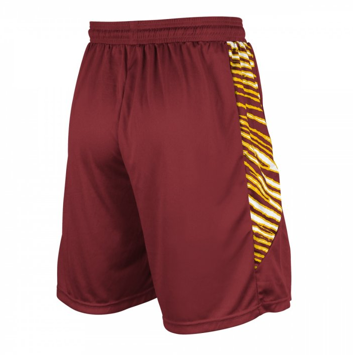 Zubaz NFL Men's Washington Team Logo Zebra Side Seam Shorts, Maroon