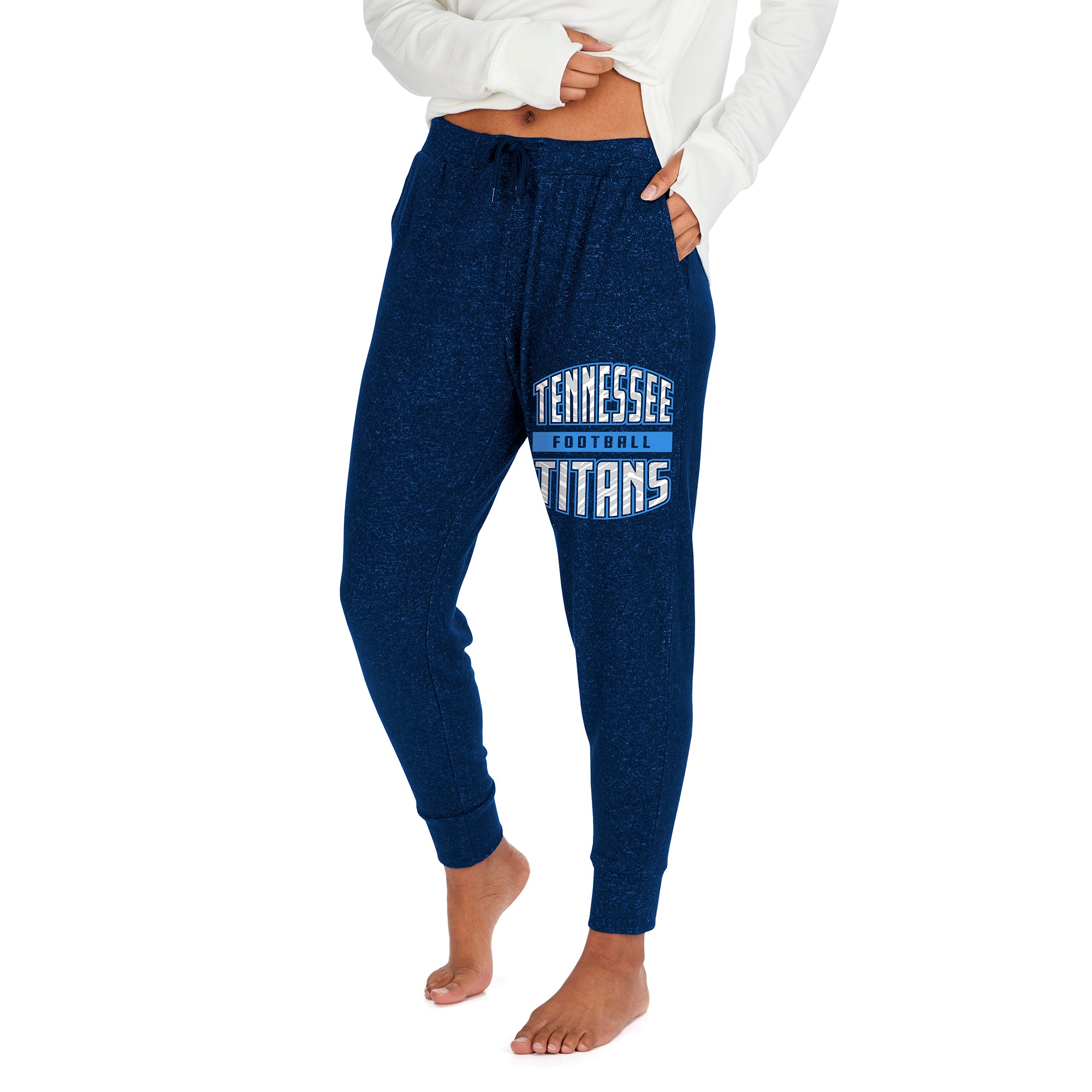 Zubaz Women's NFL Tennessee Titans Marled Lightweight Jogger Pant