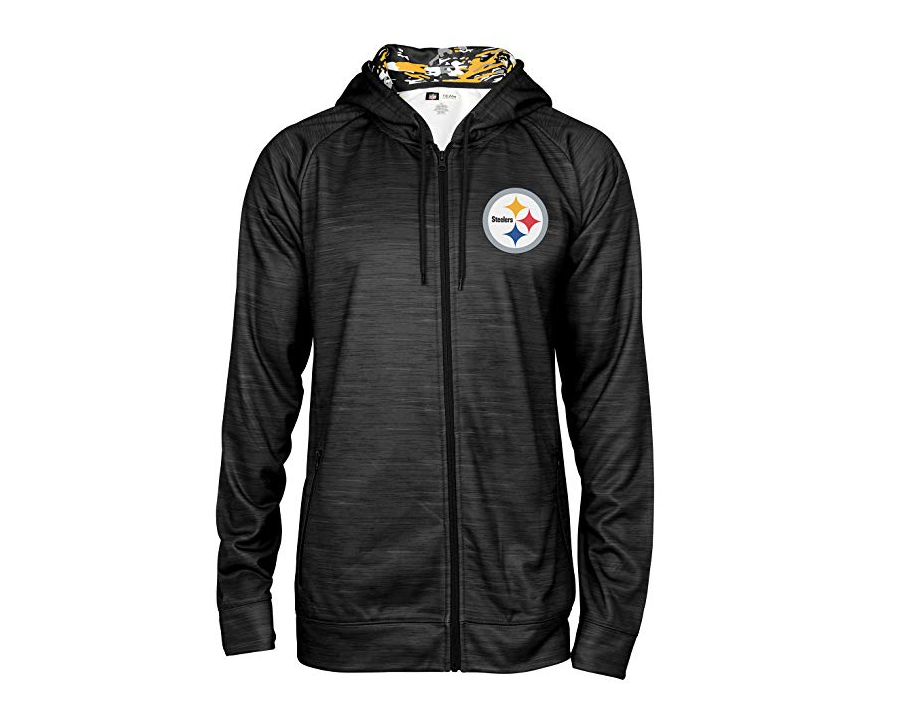 Zubaz Men's NFL Pittsburgh Steelers Zip Up Hoodie With Camo Accents