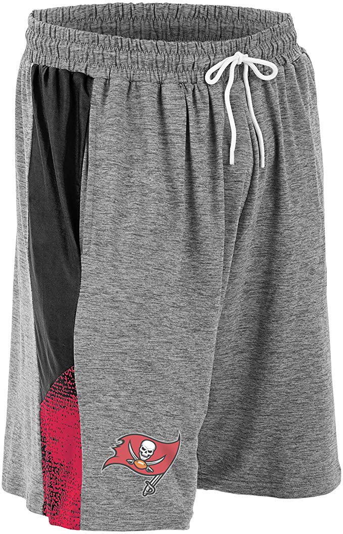 Zubaz NFL Football Mens Tampa Bay Buccaneers Gray Space Dye Shorts