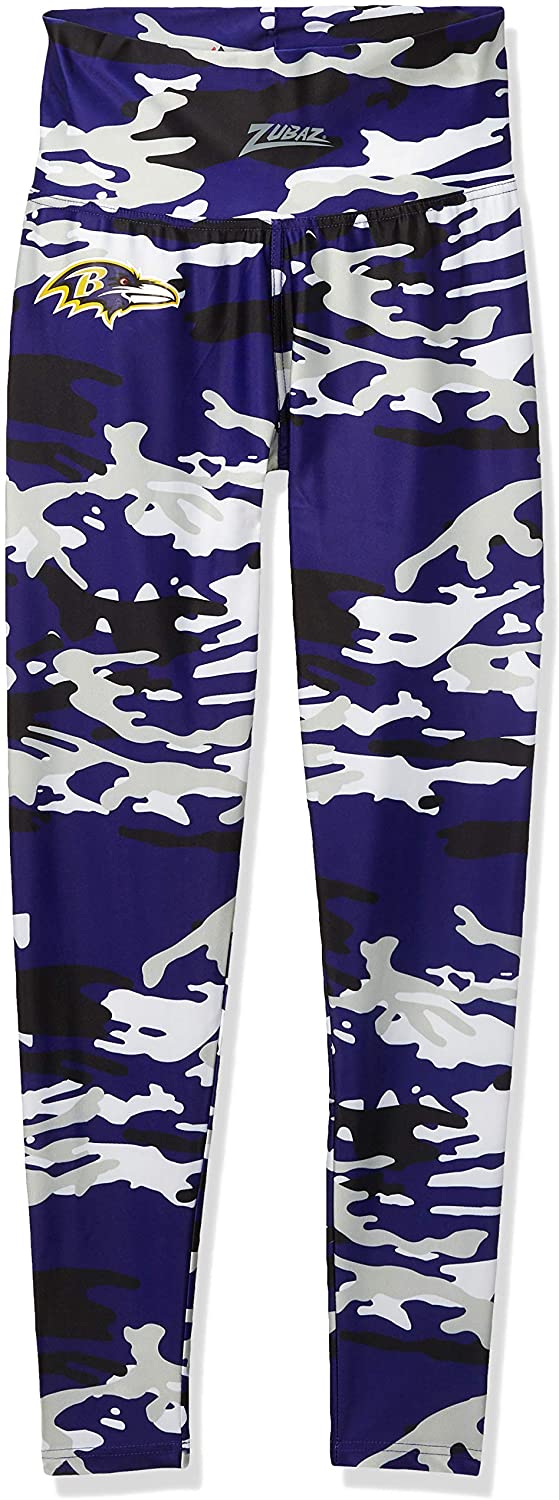 Zubaz Baltimore Ravens NFL Women's Camo Print Legging, Purple