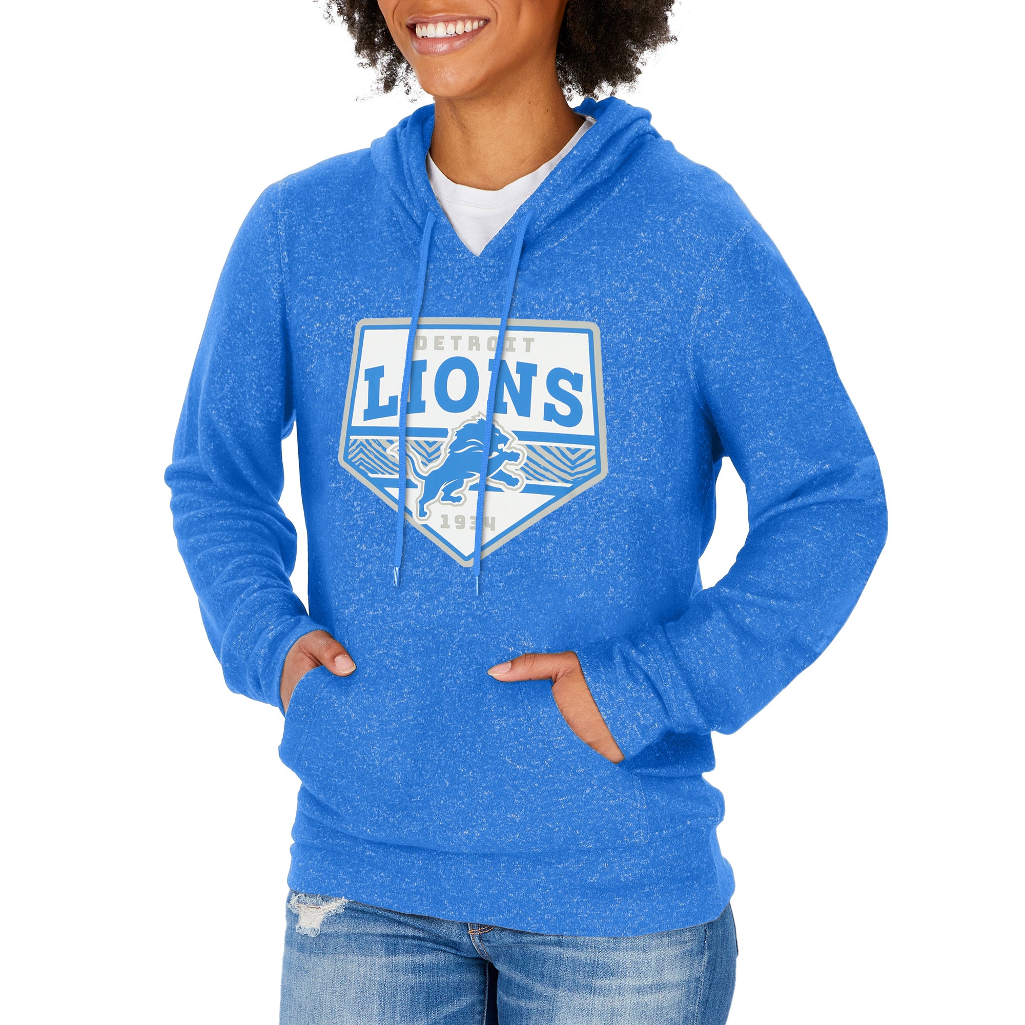 Zubaz NFL Women's Detroit Lions Team Color Soft Hoodie