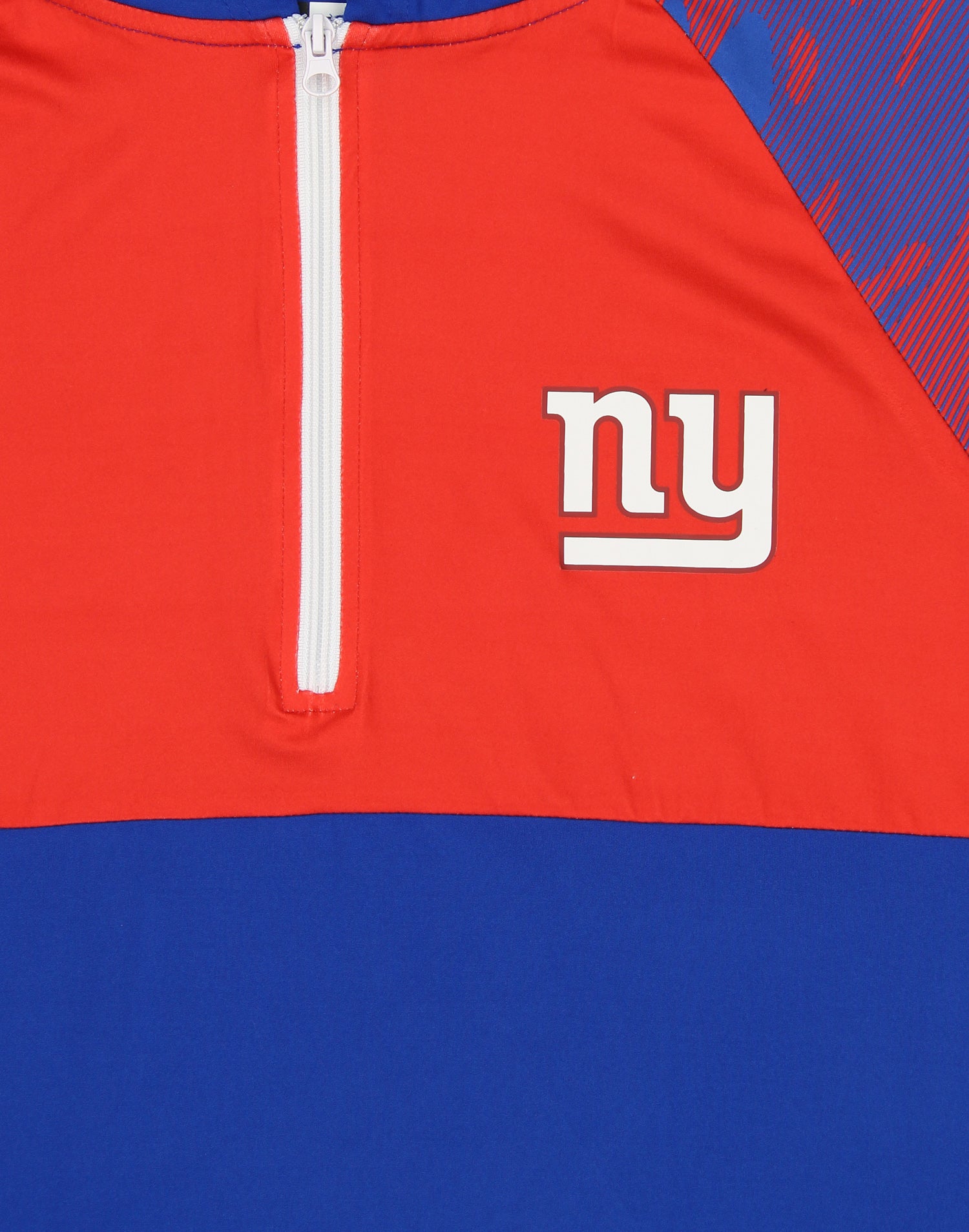 Zubaz NFL Men's New York Giants Team Color Block 1/4 Zip Hoodie W/ Camo Lines