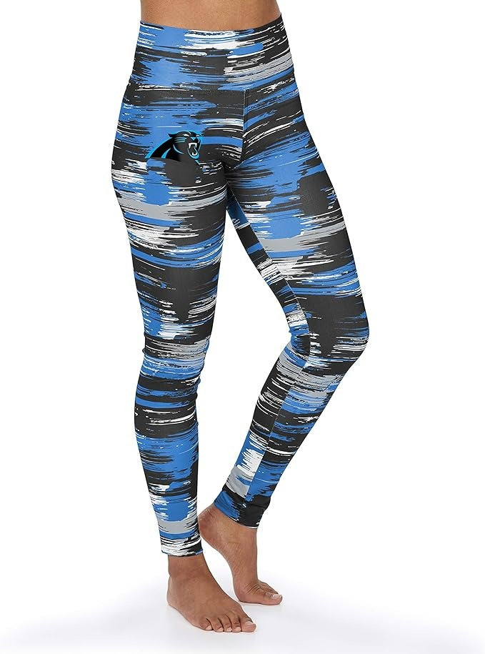 Zubaz NFL CAROLINA PANTHERS TEAM COLOR BRUSHED PAINT LEGGING