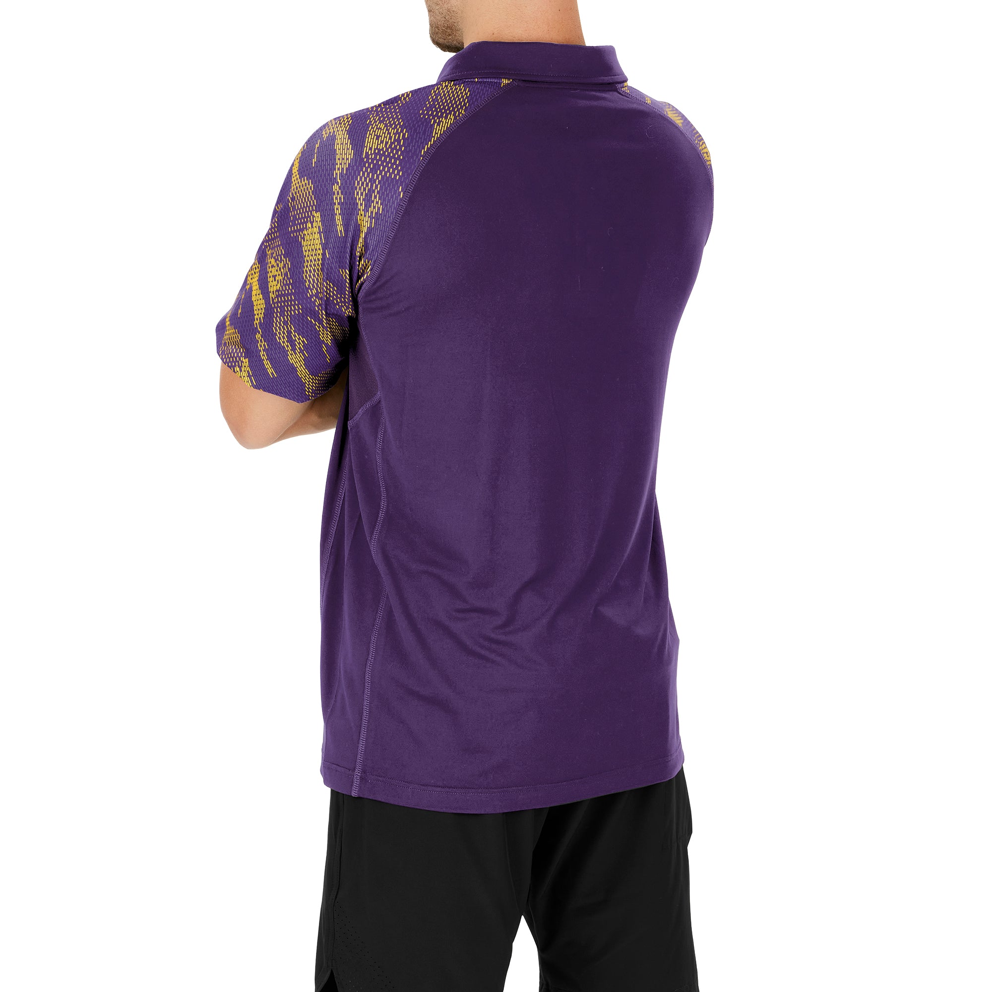 Zubaz NFL Men's Minnesota Vkings Elevated Field Polo W/ Viper Print Accent