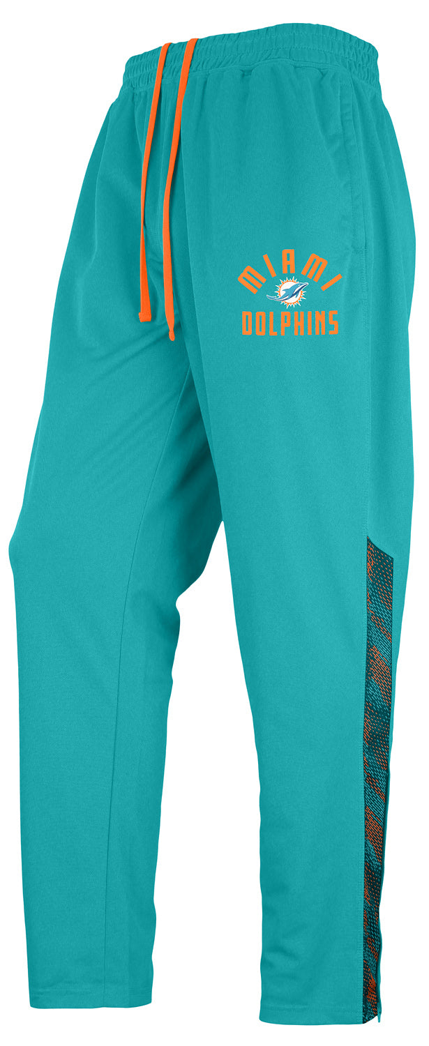 Zubaz NFL Men's Miami Dolphins Viper Accent Elevated Jacquard Track Pants