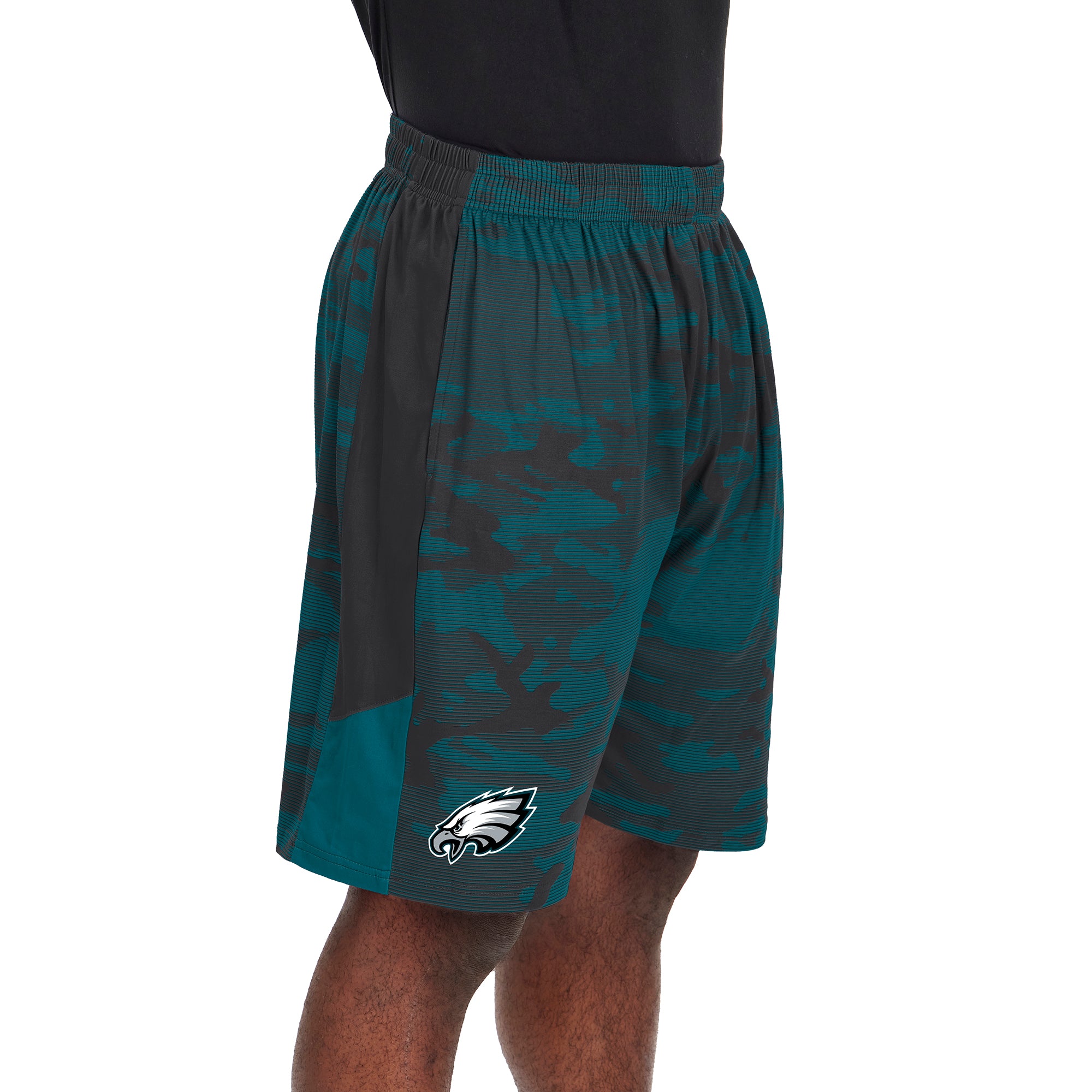 Zubaz Men's NFL Philadelphia Eagles Lightweight Shorts with Camo Lines