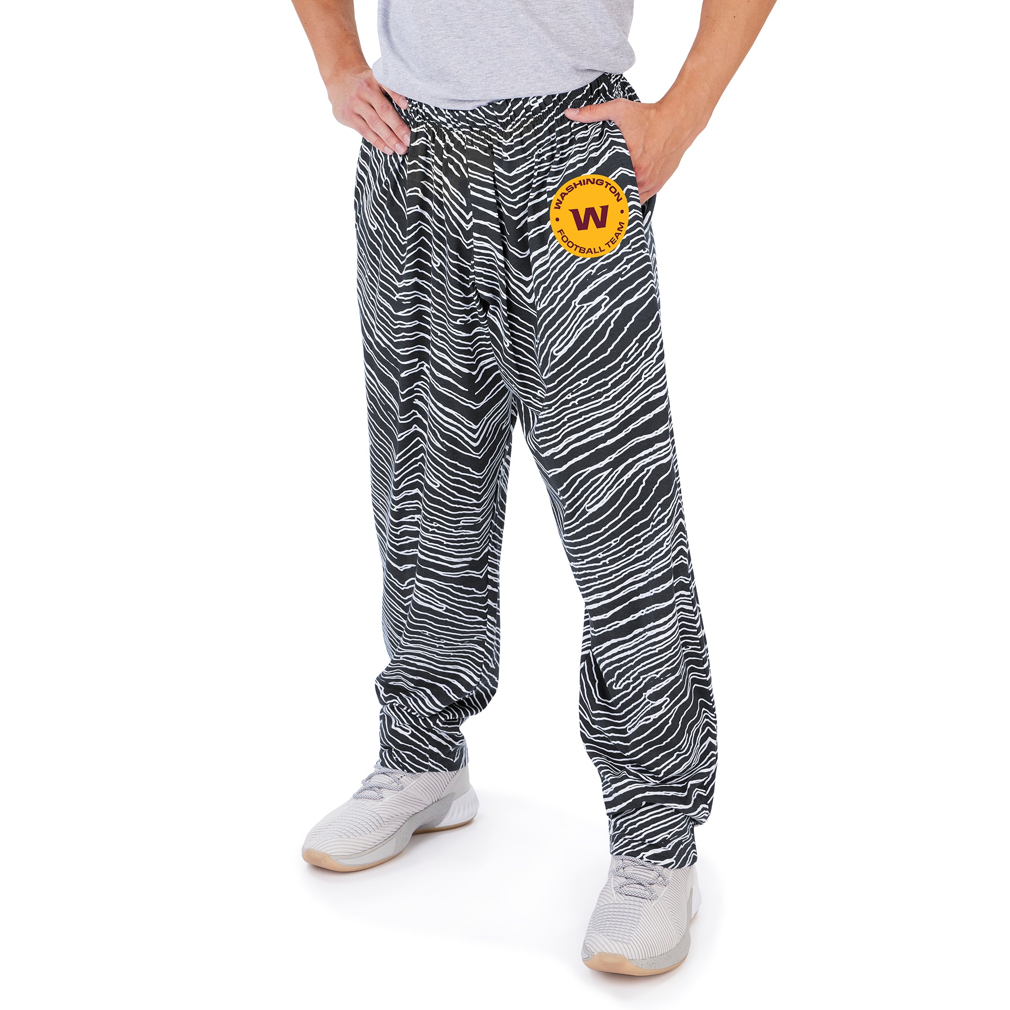 Zubaz NFL Men's Washington Football Team Zebra Outline Print Comfy Pants