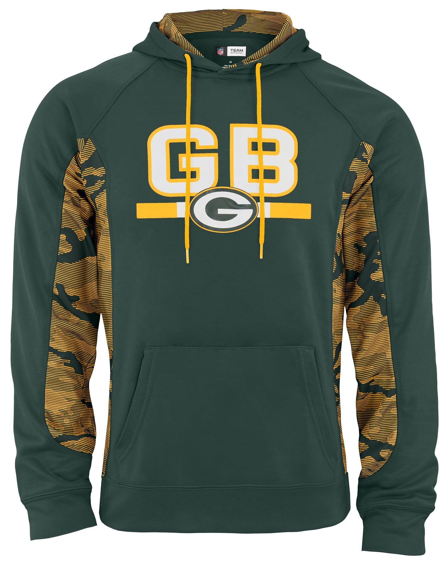 Zubaz NFL Men's Elevated Hoodie With Camo Lines Green Bay Packers