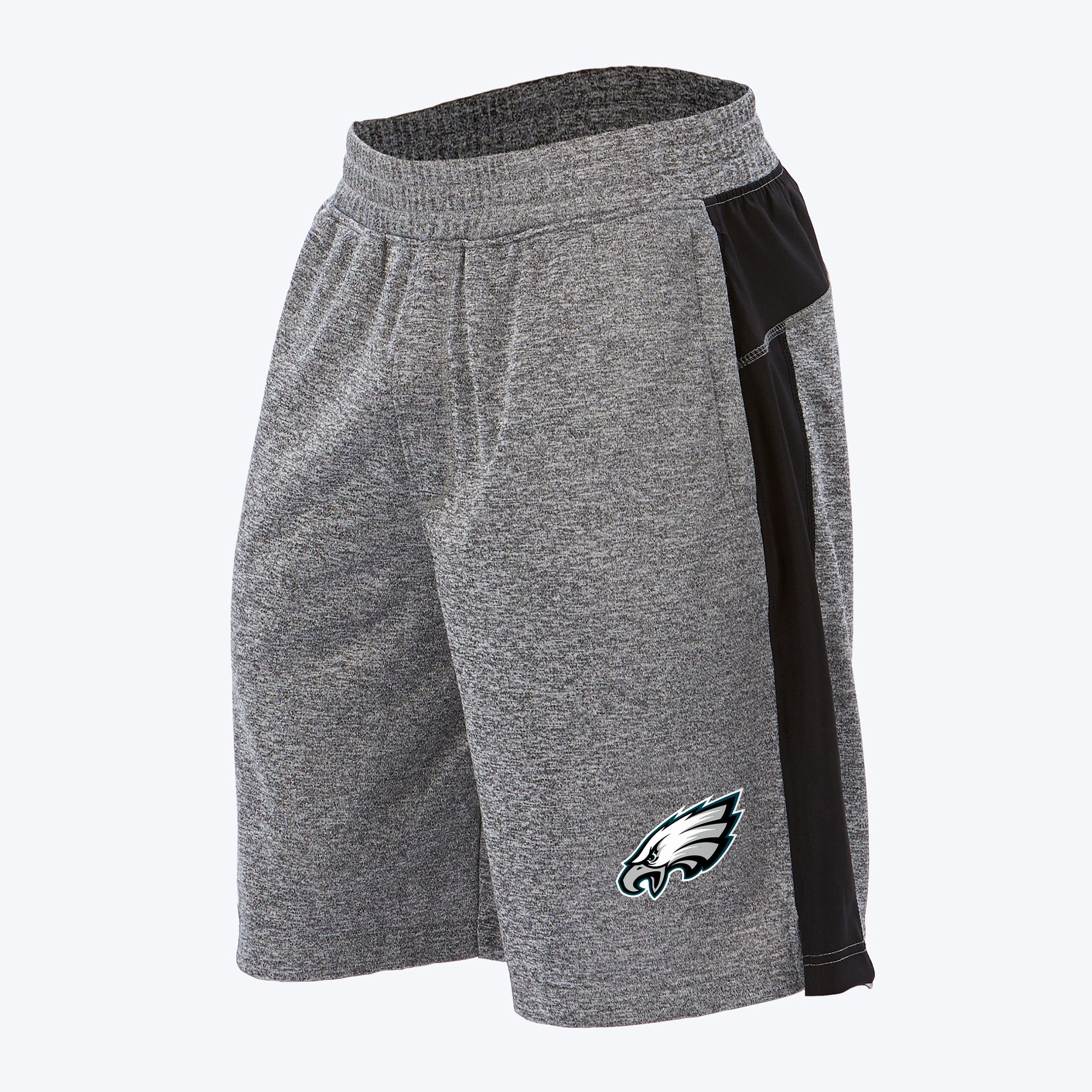 Zubaz NFL PHILADELPHIA EAGLES HEATHER GRAY W/BLACK CONTRAST FRENCH TERRY SHORT Large