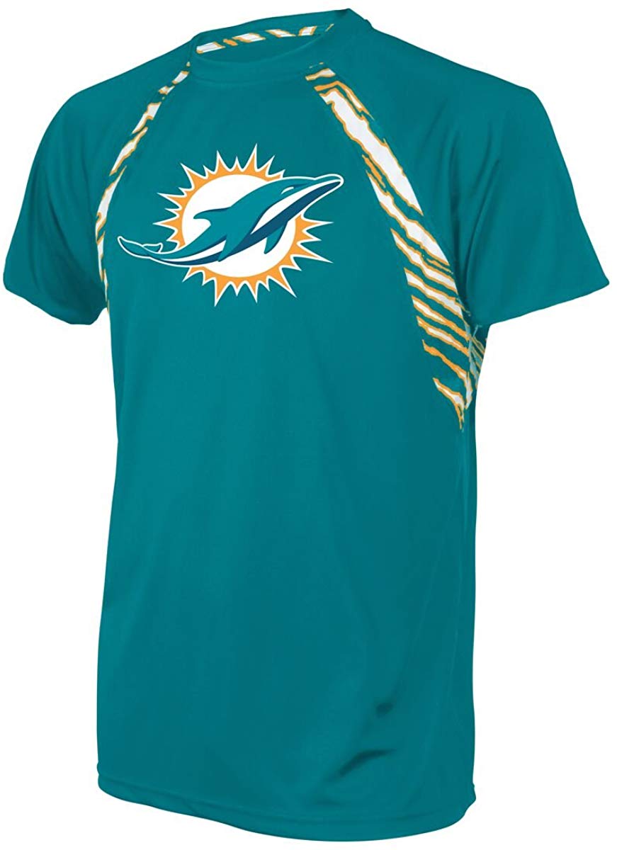 Zubaz NFL Football Men's Miami Dolphins Zebra Accent T-Shirt
