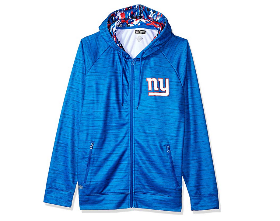 Zubaz Men's NFL New York Giants Zip Up Hoodie With Camo Accents