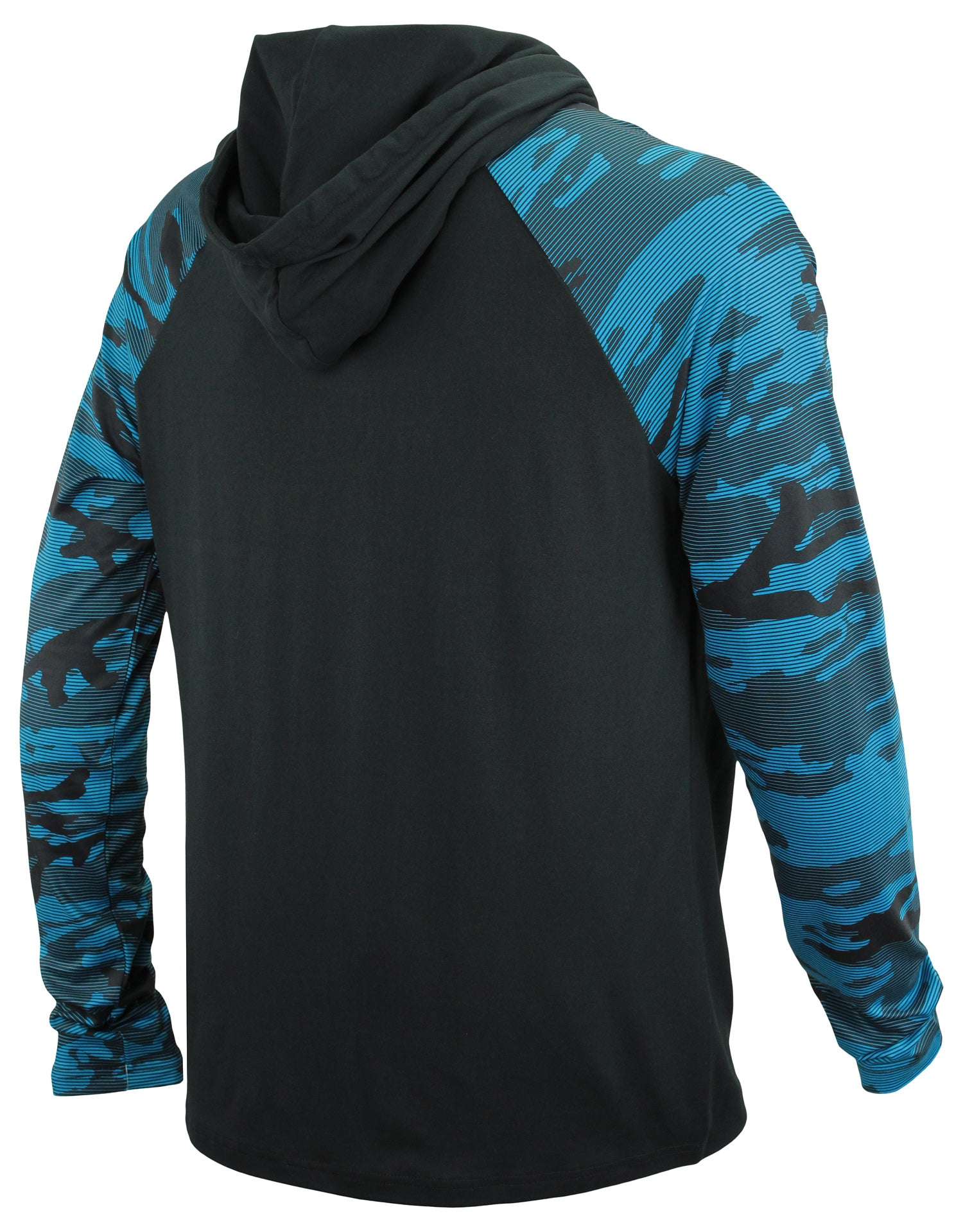 Zubaz NFL Men's Carolina Panthers Team Color Block 1/4 Camo Lines Zip Hoodie