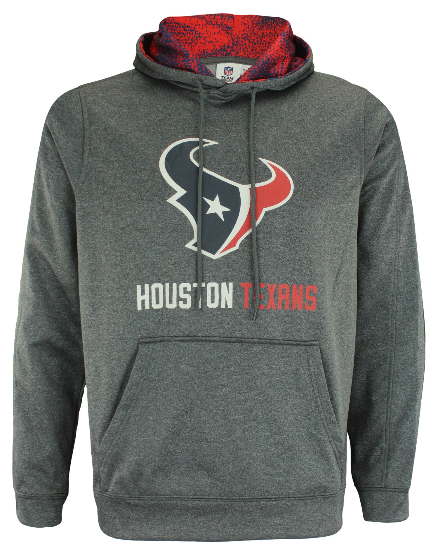 Zubaz NFL Houston Texans Men's Heather Grey Performance Fleece Hoodie