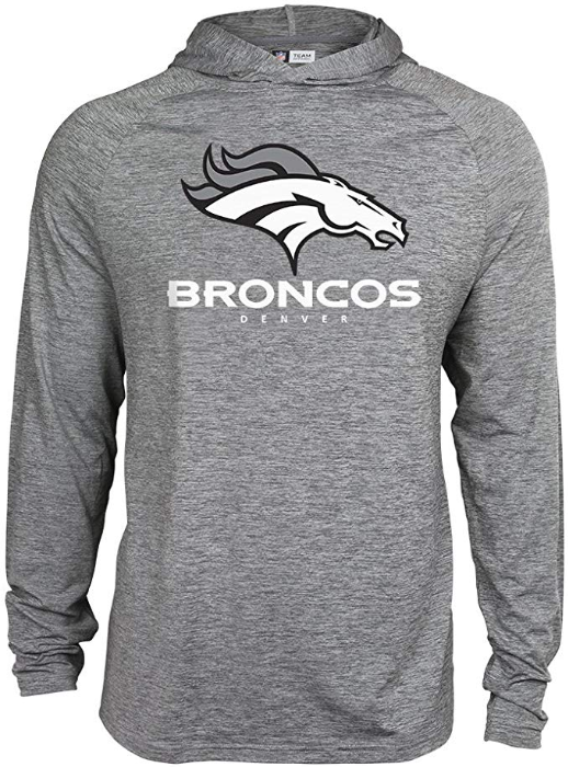 Zubaz NFL Football Men's Denver Broncos Tonal Gray Lightweight Hoodie